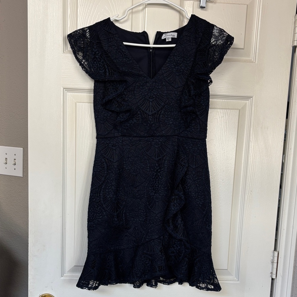 Elegant Black Lace Mini Dress